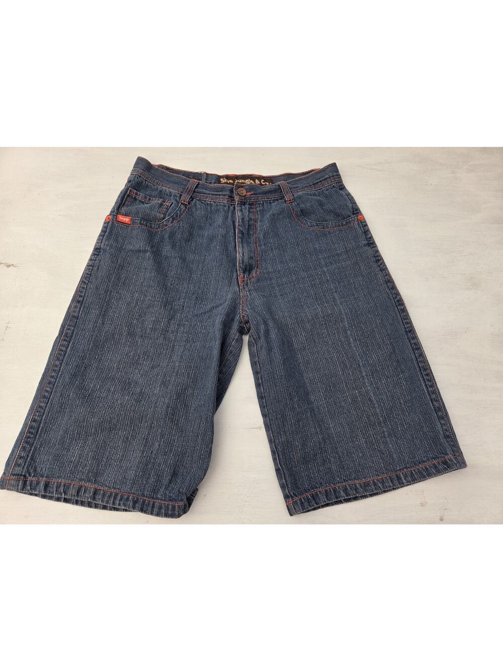 Vintage 5ive Jungle & Co. Denim Jean Shorts Mens 36 Blue Baggy Y2K Skater Jorts